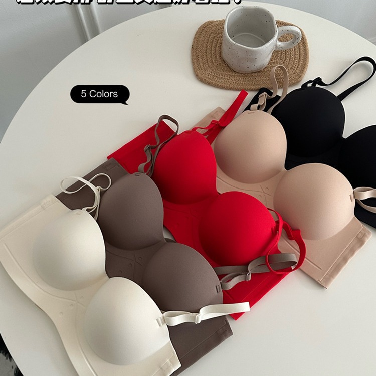 无痕抹胸女内衣防滑一片式小胸聚拢无钢圈无肩带跨境电商爆款半杯