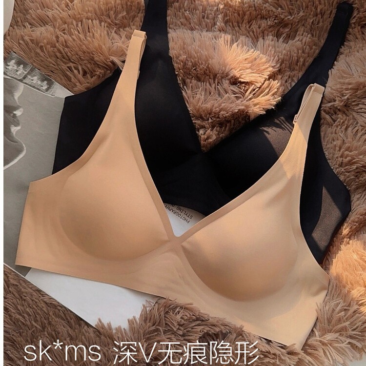 美背隐形无痕内衣女大胸显小胸聚拢收副乳欧美性感舒适无钢圈文胸